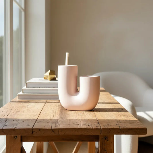 Florero Rosa Pálido Cilíndrico 20cm - Frank Home Florero Frank Home Chile