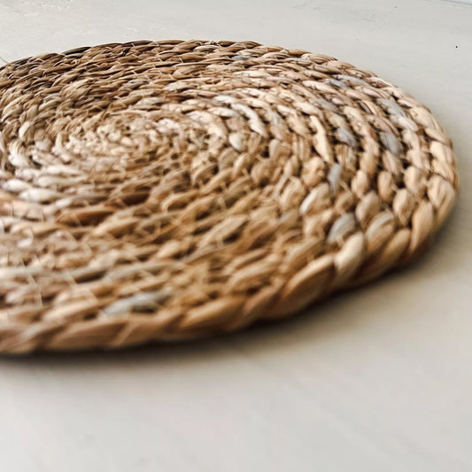 Set 6 Individuales Yute Tejido 30-35cm - Redondos Rústicos Set individuales Frank Home Chile