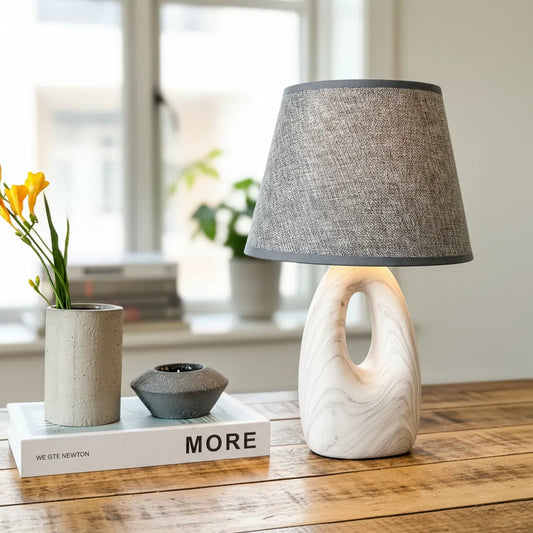 Lámpara Cerámica Mármol Lampara de mesa Frank Home Chile