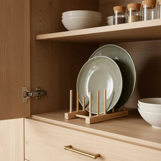 Soporte Organizador Platos Vajilla Bambú 34.5cm - 4 Tamaños Soporte Frank Home Chile