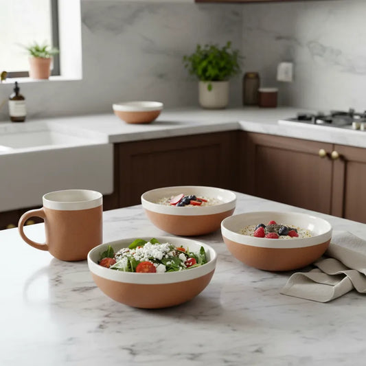 Tazón Bicolor Cerámica Artesanal 9,5x10cm Tazon Frank Home Chile