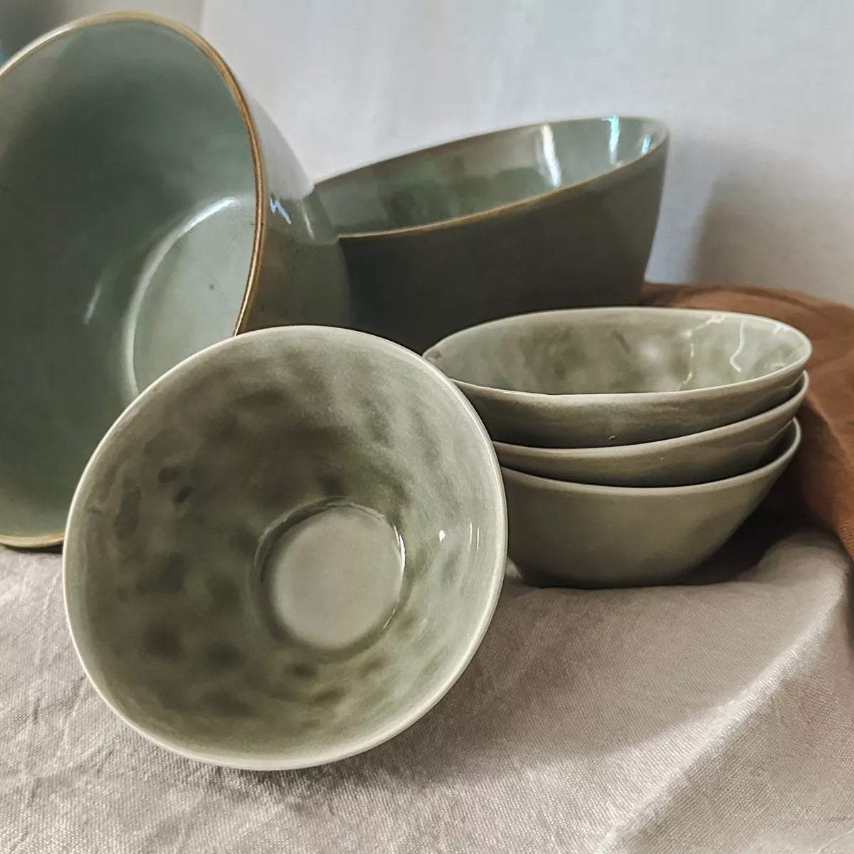 Bowl Rústico Cerámica Verde Bowl Frank Home Chile