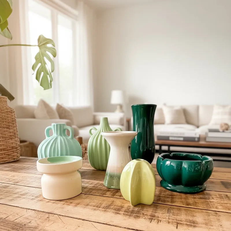 Vasija Cerámica Turquesa 18cm - Frank Home Florero Frank Home Chile