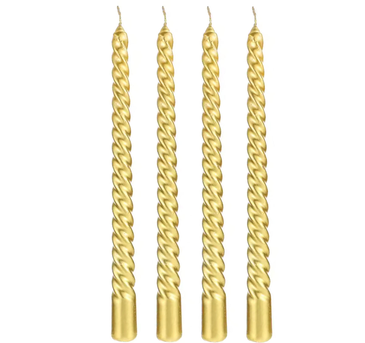Set 4 Velas Espiral 24 cm Dorado Vela Frank Home Chile
