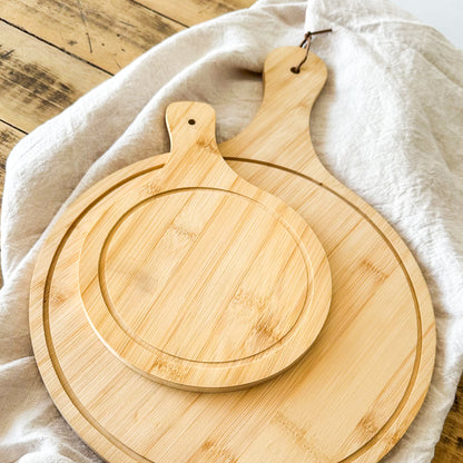 Set tablas redondas bambú