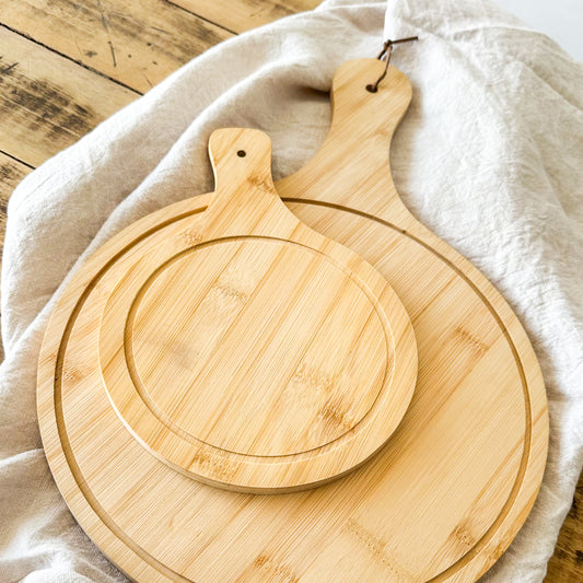Set tablas redondas bambú