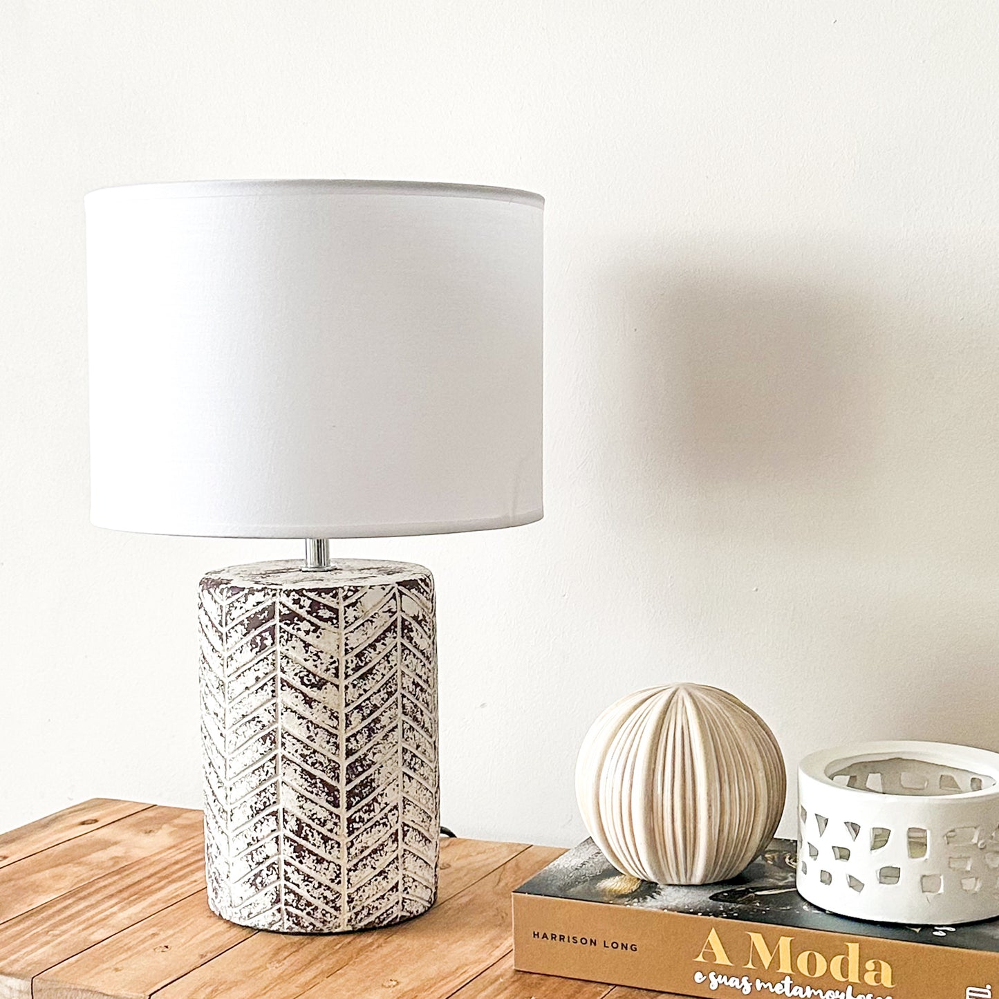 Lámpara de Mesa Cerámica Rústica Espiga Lampara de mesa Frank Home Chile