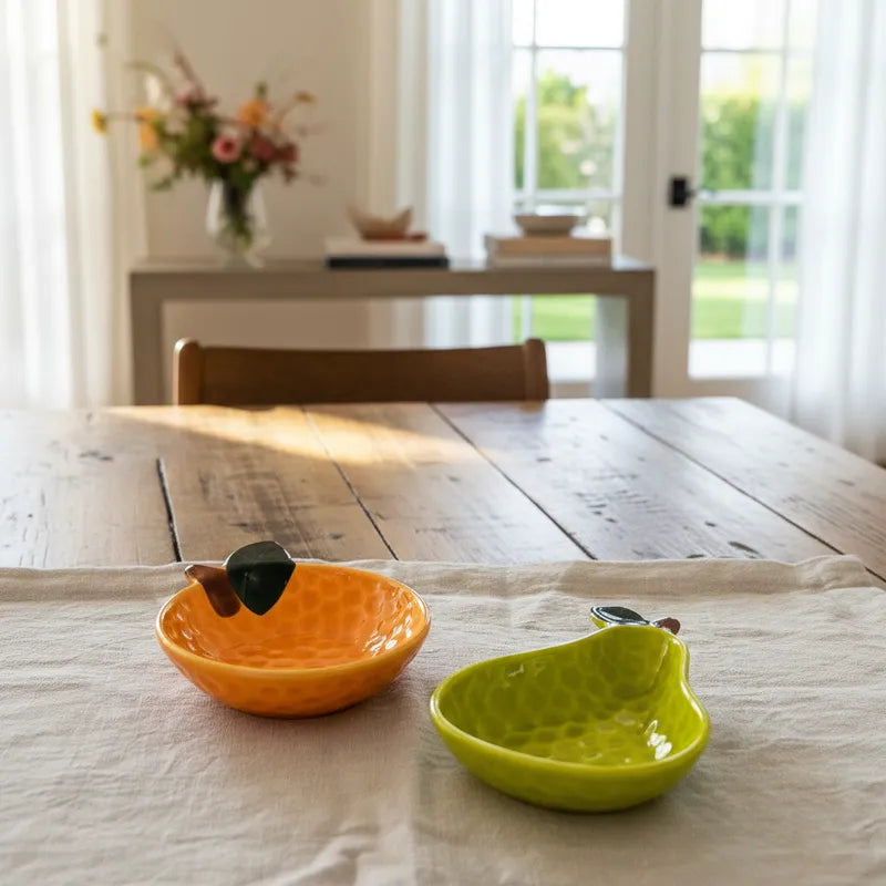 Set Pocillos Cerámica Pera y Naranja - Diseño Frutal pocillo Frank Home Chile