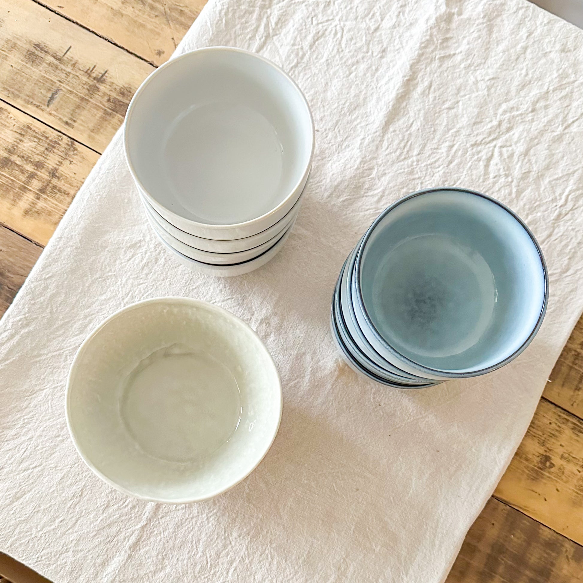 Set 3 Bowls Cerámica Celeste Pastel 15.7cm - Apto Microondas Bowl Frank Home Chile