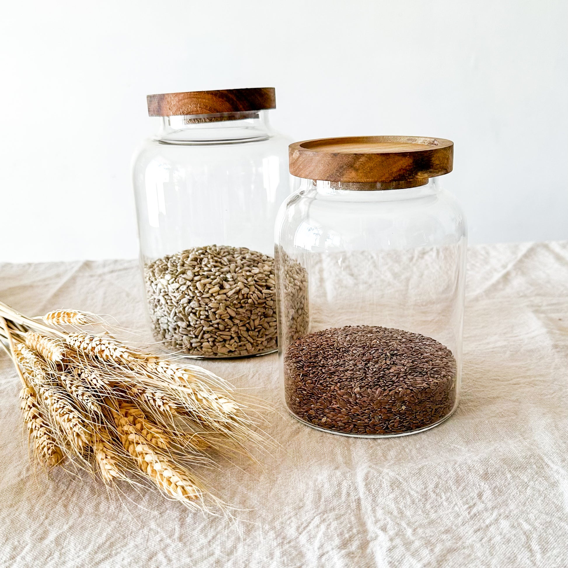 Frasco vidrio tapa madera frasco Frank Home Chile