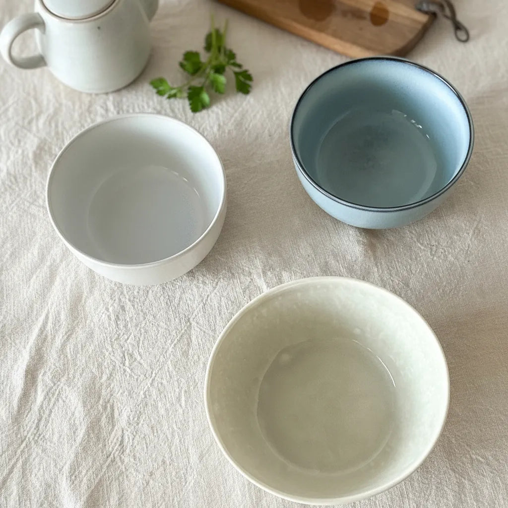 Set 3 Bowls Cerámica Celeste Pastel 15.7cm - Apto Microondas Bowl Frank Home Chile