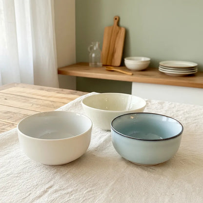 Set 3 Bowls Cerámica Celeste Pastel 15.7cm - Apto Microondas Bowl Frank Home Chile
