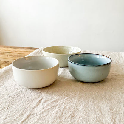 Set 3 Bowls Cerámica Celeste Pastel 15.7cm - Apto Microondas Bowl Frank Home Chile