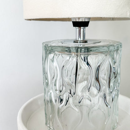 Lámpara de Mesa Base Vidrio Texturado Lampara de mesa y escritorio Frank Home Chile