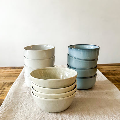 Set 3 Bowls Cerámica Celeste Pastel 15.7cm - Apto Microondas Bowl Frank Home Chile