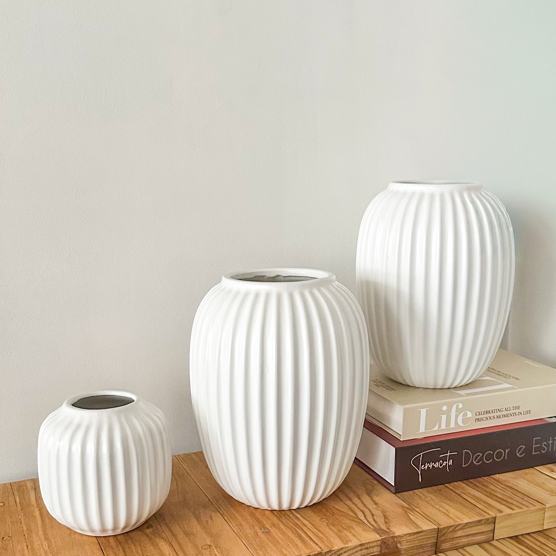 Florero cerámica listado Florero Frank Home Chile