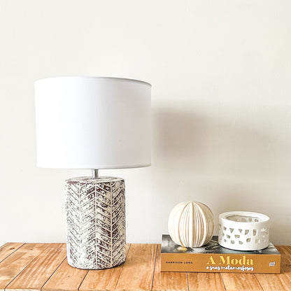 Lámpara de Mesa Cerámica Rústica Espiga Lampara de mesa Frank Home Chile