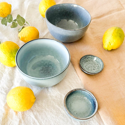 Pack bowl y pocillos cerámica rústicos 4 unidades