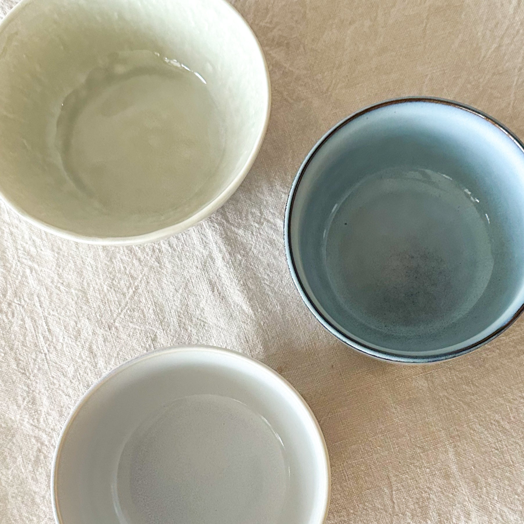 Set 3 Bowls Cerámica Celeste Pastel 15.7cm - Apto Microondas Bowl Frank Home Chile