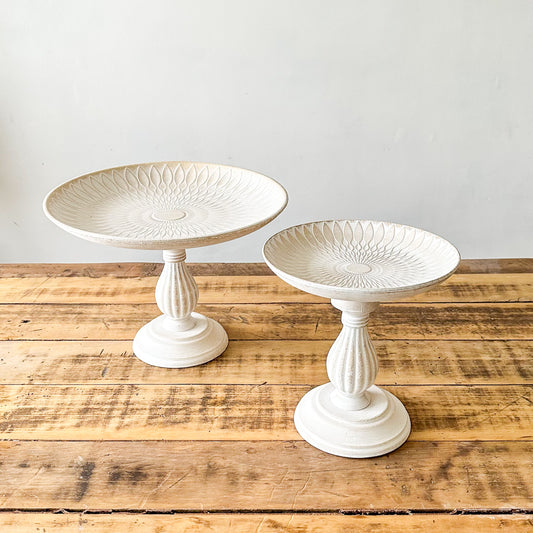 Set 2 pedestales madera albayalde