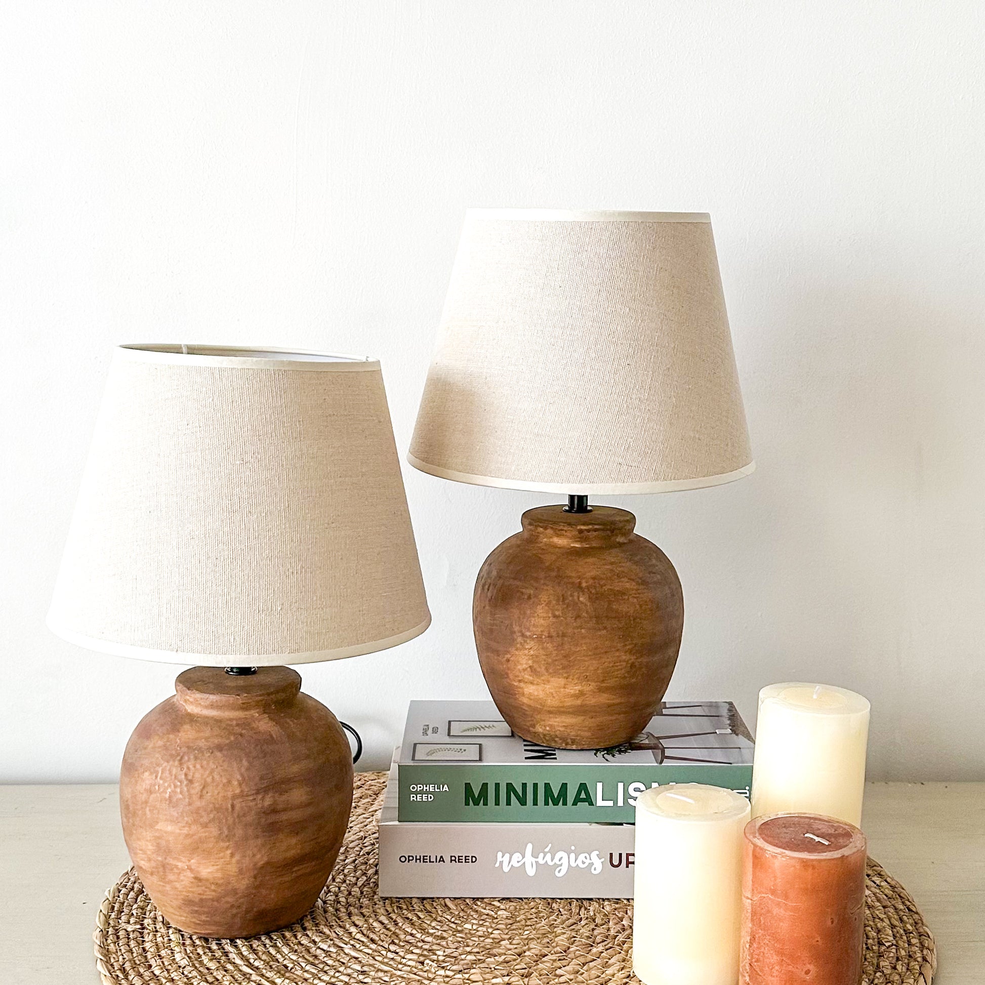 Lámpara de Sobremesa Rústica Oval Lampara de mesa Frank Home Chile