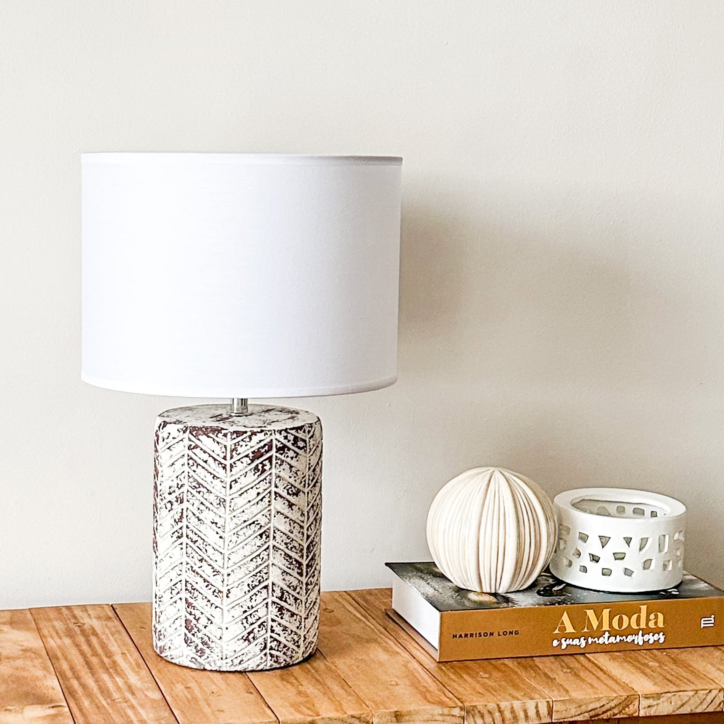 Lámpara de Mesa Cerámica Rústica Espiga Lampara de mesa Frank Home Chile