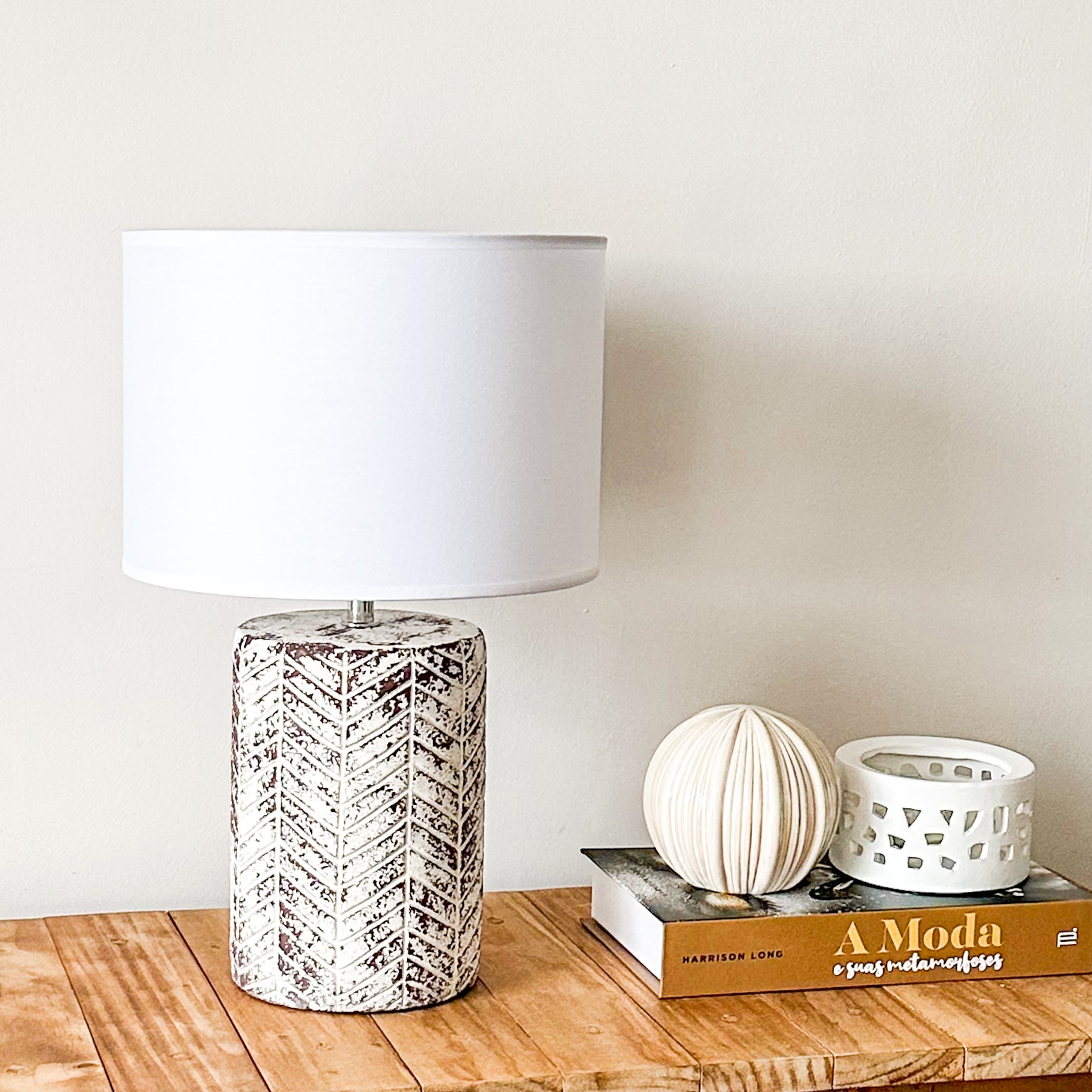 Lámpara de Mesa Cerámica Rústica Espiga Lampara de mesa Frank Home Chile