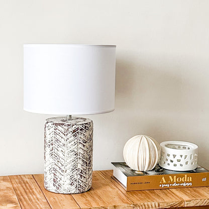 Lámpara de Mesa Cerámica Rústica Espiga Lampara de mesa Frank Home Chile