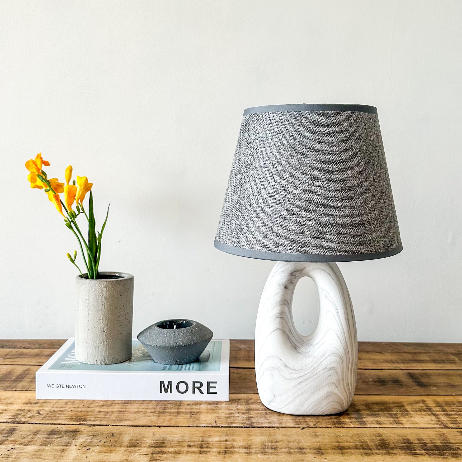 Lámpara Cerámica Mármol Lampara de mesa Frank Home Chile