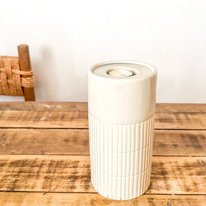 Porta Vela Cerámica Esmaltada 20.5cm Artesanal | Frank Home Porta Vela Frank Home Chile