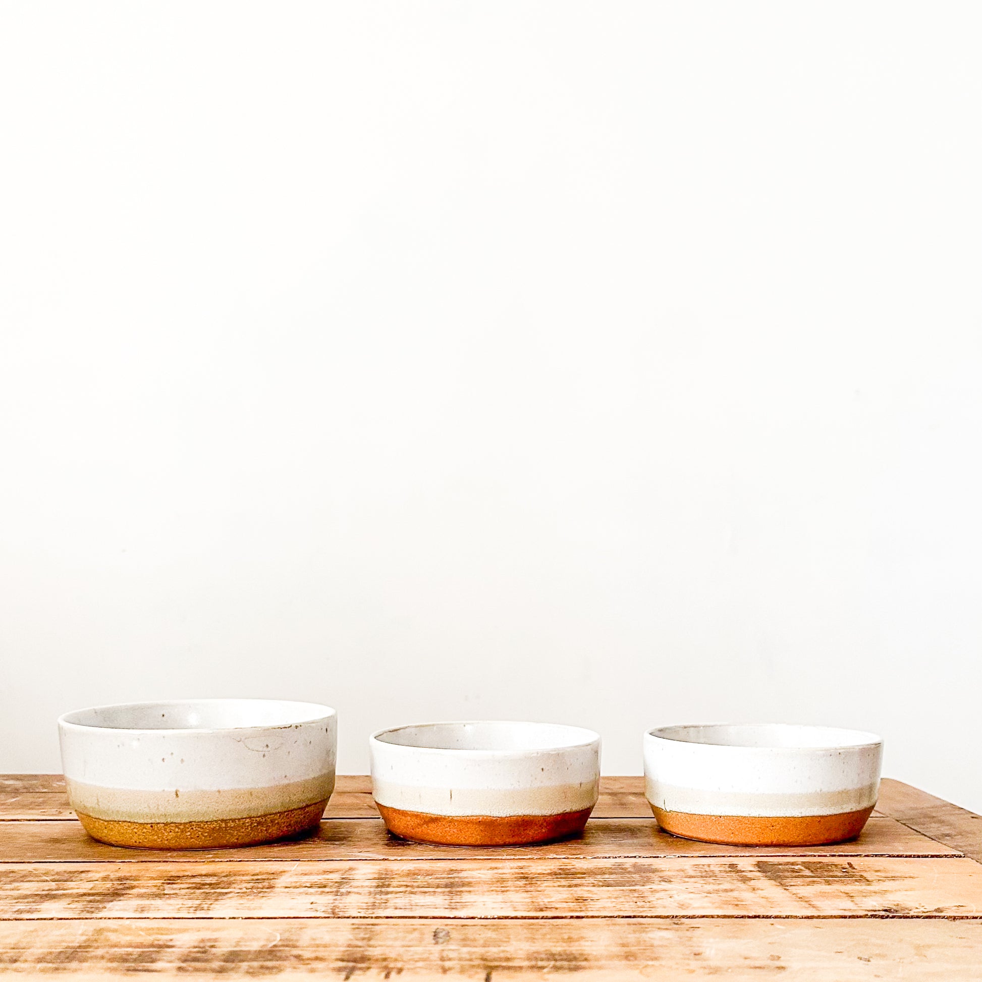 Set 3 Bowls Cerámica Rústica Bicolor - Diseño Artesanal Bowl Frank Home Chile