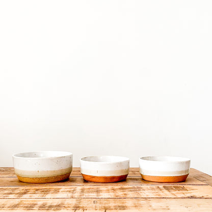 Set 3 Bowls Cerámica Rústica Bicolor - Diseño Artesanal Bowl Frank Home Chile