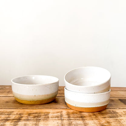 Set 3 Bowls Cerámica Rústica Bicolor - Diseño Artesanal Bowl Frank Home Chile