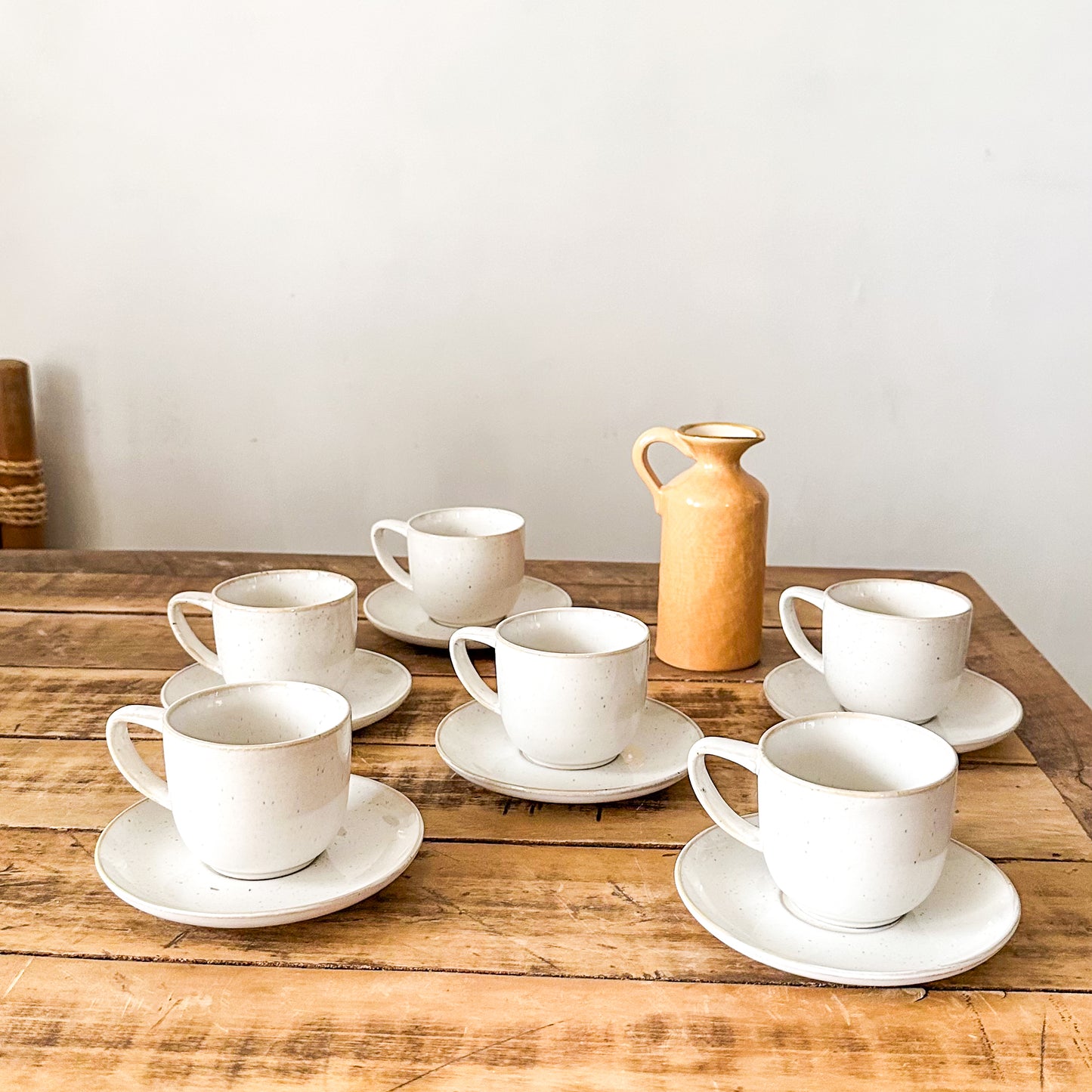 Set 6 Tazas con Platillo Cerámica 60ml - Elegante Set Tazas Frank Home Chile