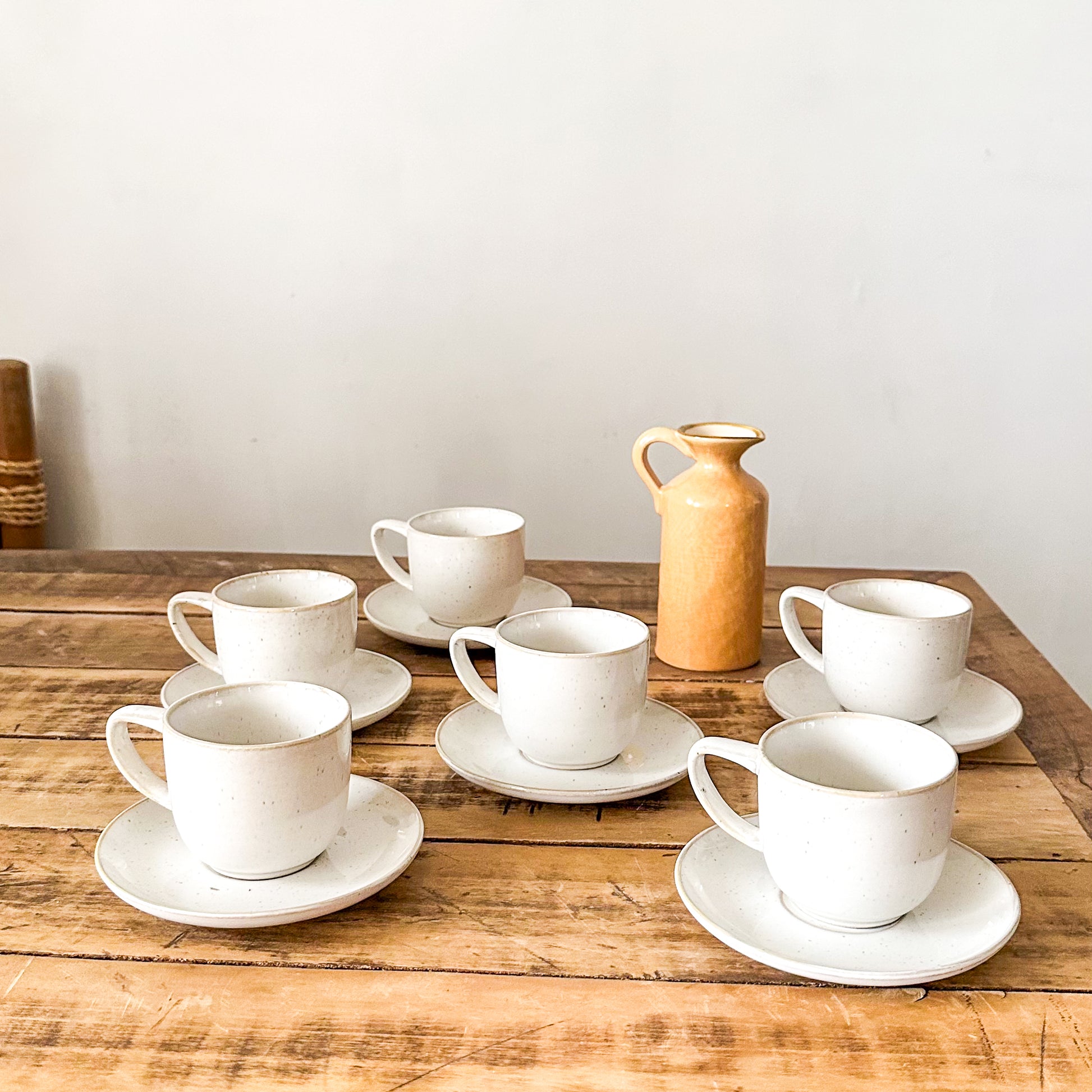 Set 6 Tazas con Platillo Cerámica 60ml - Elegante Set Tazas Frank Home Chile