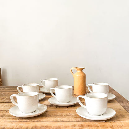 Set 6 Tazas con Platillo Cerámica 60ml - Elegante Set Tazas Frank Home Chile