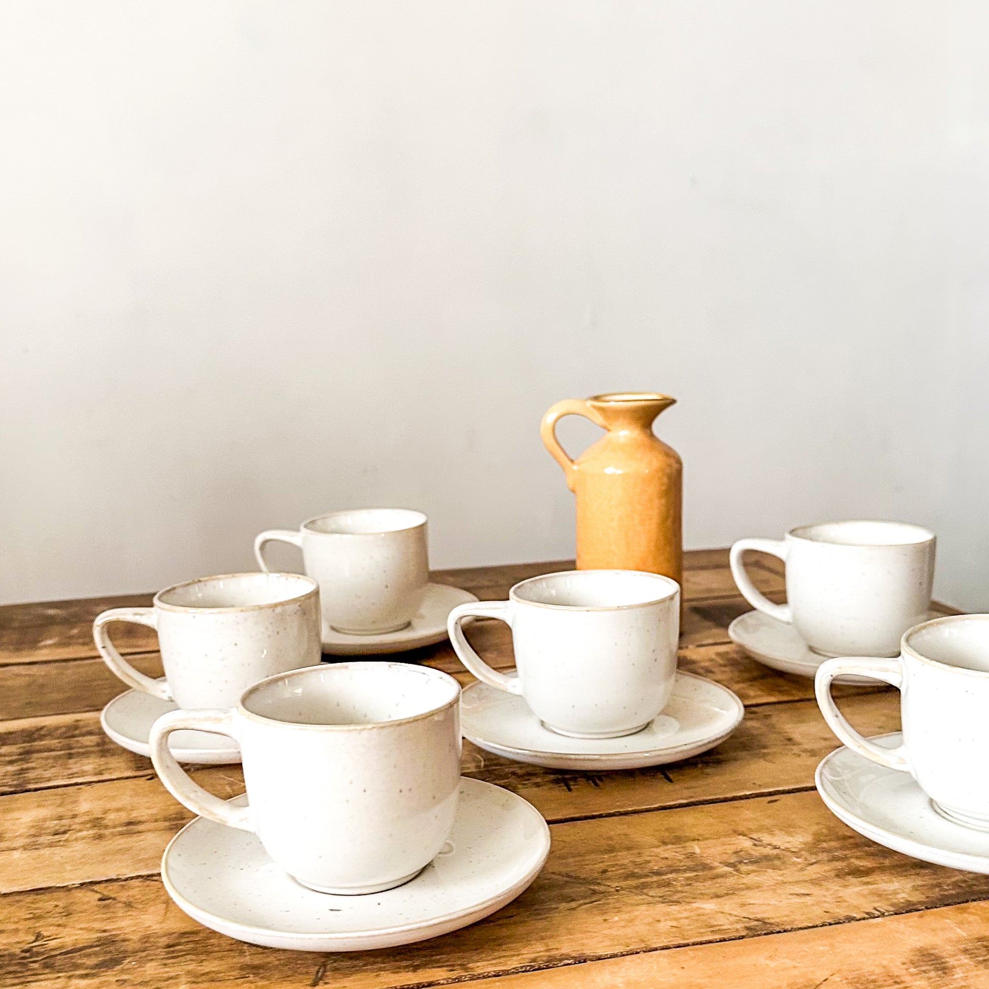 Set 6 Tazas con Platillo Cerámica 60ml - Elegante Set Tazas Frank Home Chile