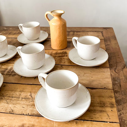 Set 6 Tazas con Platillo Cerámica 60ml - Elegante Set Tazas Frank Home Chile