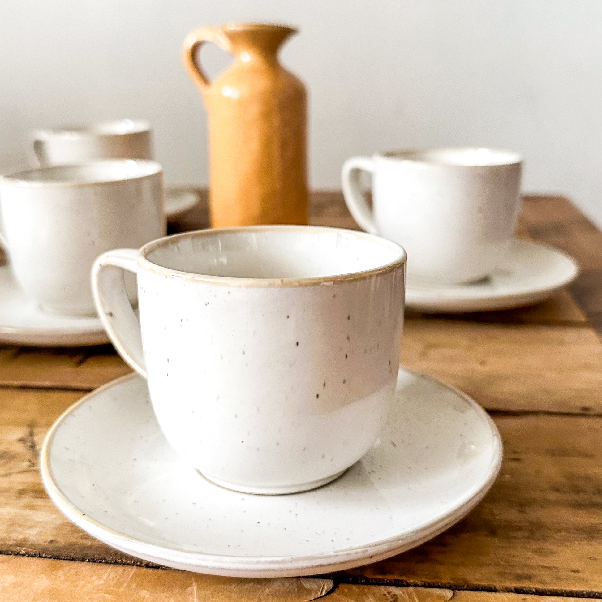 Set 6 Tazas con Platillo Cerámica 60ml - Elegante Set Tazas Frank Home Chile