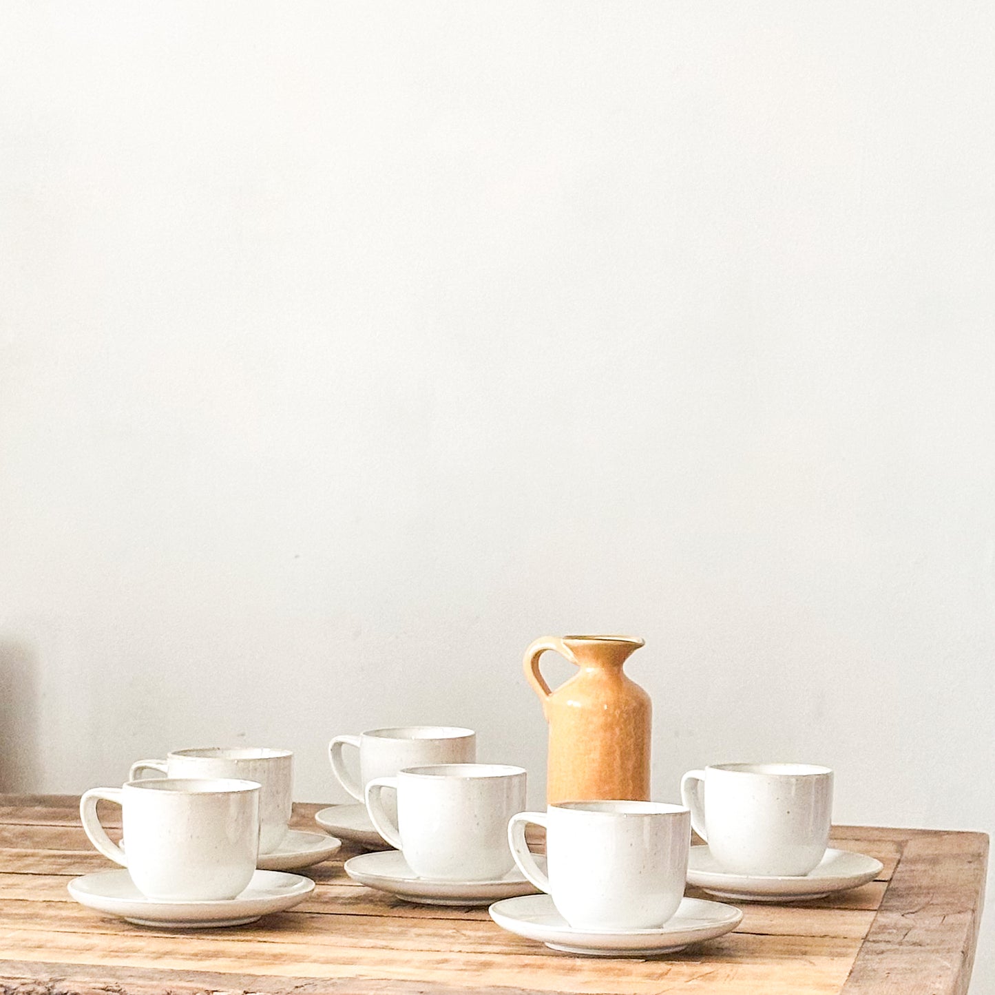 Set 6 Tazas con Platillo Cerámica 60ml - Elegante Set Tazas Frank Home Chile