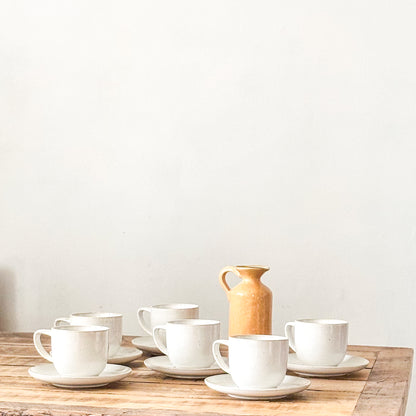 Set 6 Tazas con Platillo Cerámica 60ml - Elegante Set Tazas Frank Home Chile