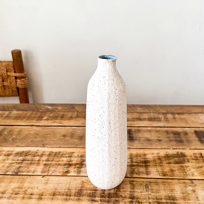 Florero Cerámica Texturada Botella Interior Azul Florero Frank Home Chile