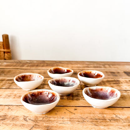 Set 6 Mini Pocillos Cerámica Artesanal - 8-9cm Rústico Pack Pocillos Frank Home Chile