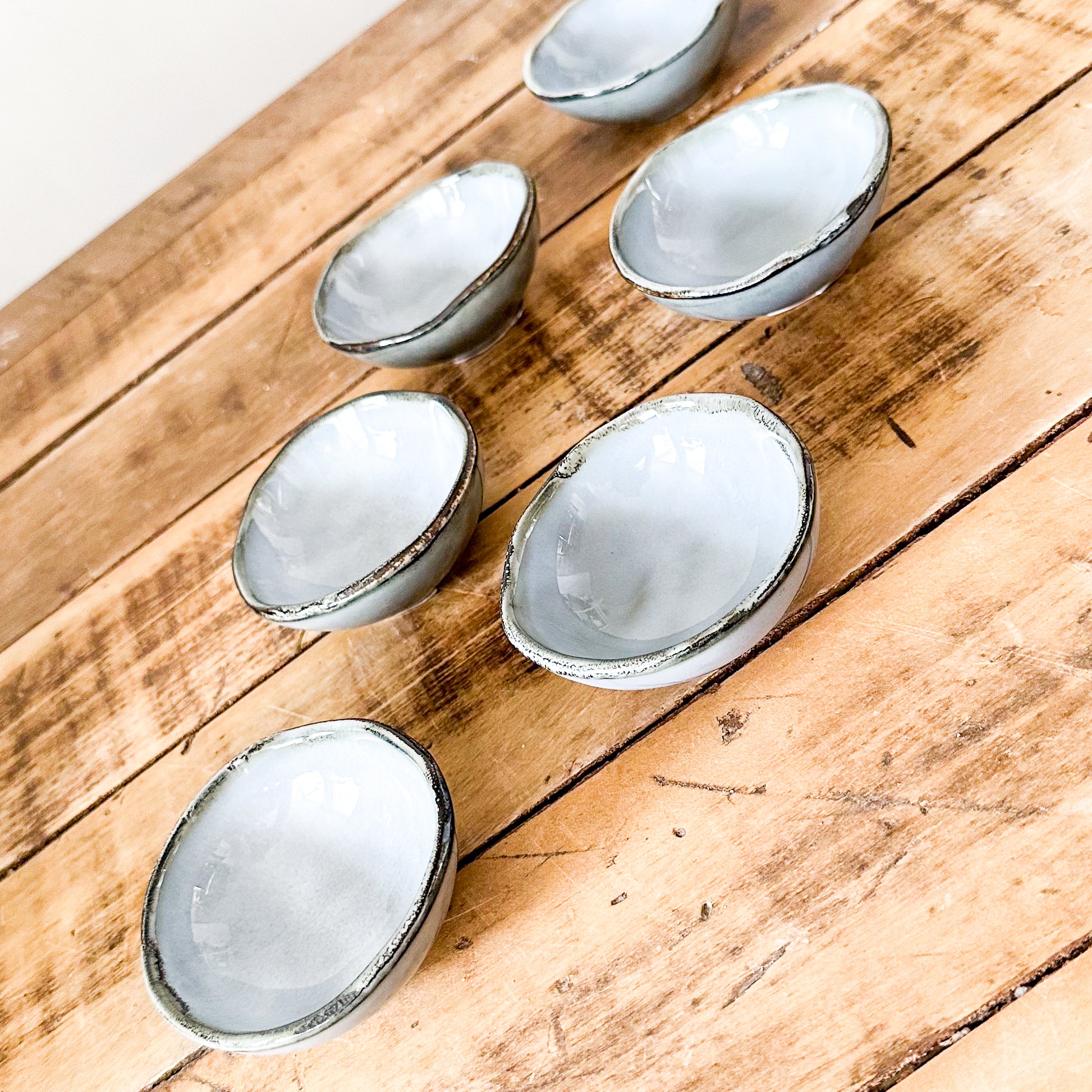 Set 6 Mini Pocillos Cerámica Artesanal - 8-9cm Turquesa Pack Pocillos Frank Home Chile