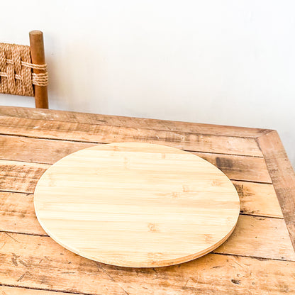 Bandeja Giratoria Bambú 35cm - Diseño Natural Funcional bandeja Frank Home Chile