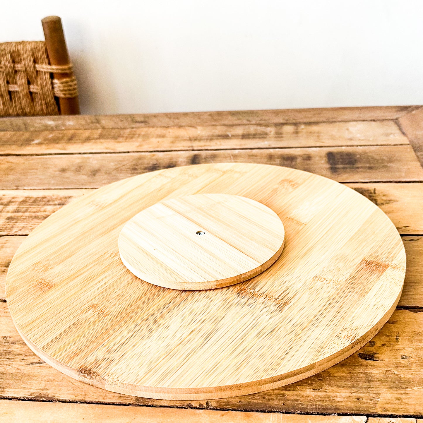 Bandeja Giratoria Bambú 35cm - Diseño Natural Funcional bandeja Frank Home Chile