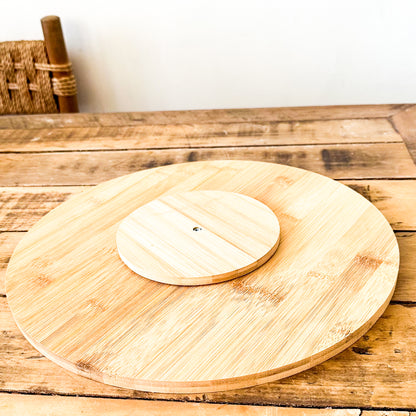 Bandeja Giratoria Bambú 35cm - Diseño Natural Funcional bandeja Frank Home Chile