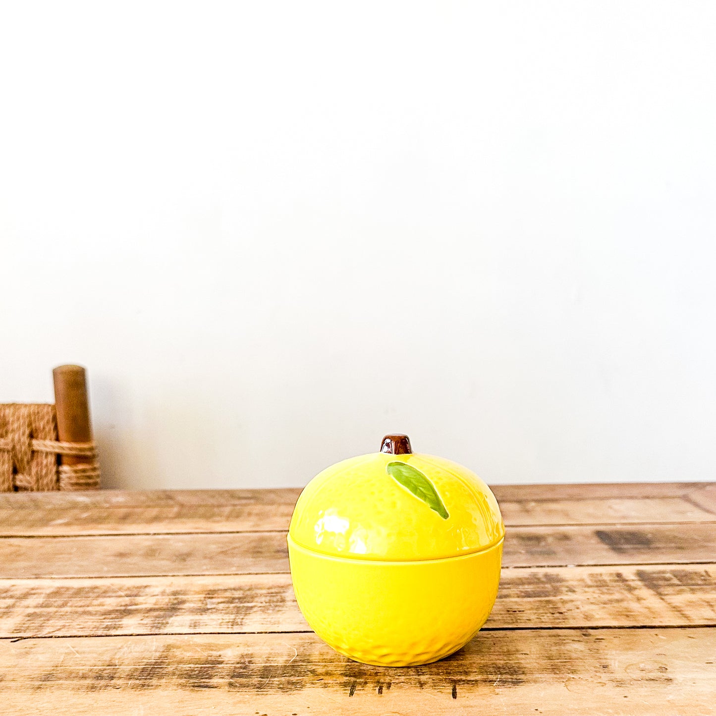 Contenedor Cerámica Limón - Diseño Decorativo Funcional frasco Frank Home Chile