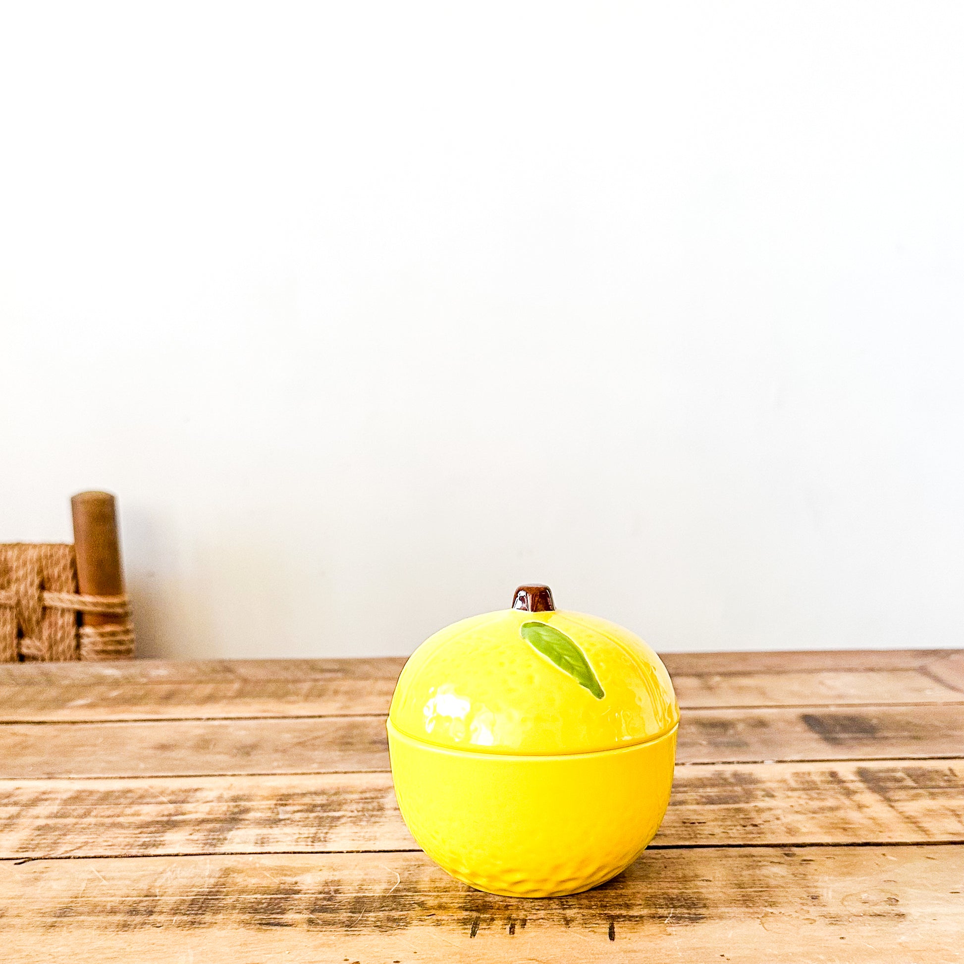 Contenedor Cerámica Limón - Diseño Decorativo Funcional frasco Frank Home Chile