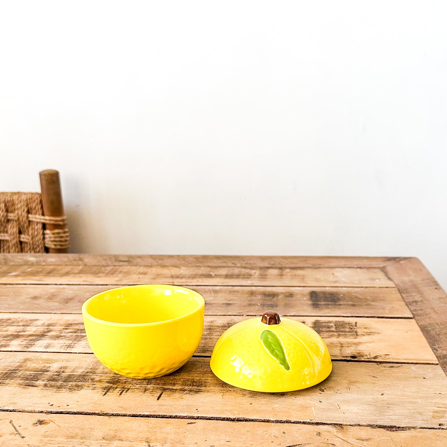 Contenedor Cerámica Limón - Diseño Decorativo Funcional frasco Frank Home Chile